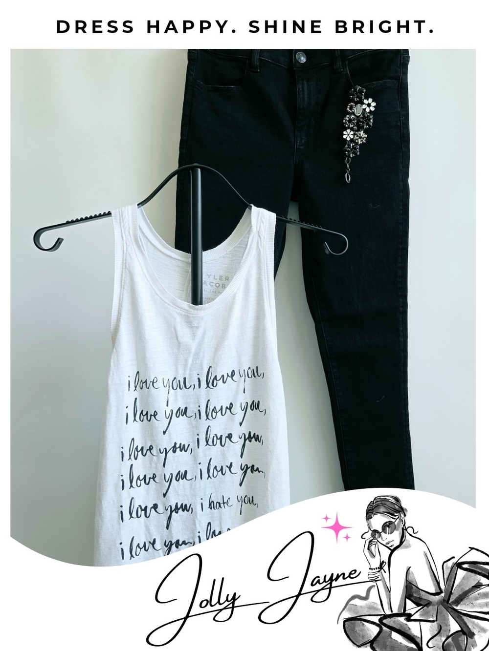 STYLE BUNDLE! American Eagle Black Skinny Jeans, Tyler Jacobs Top, Bracelet